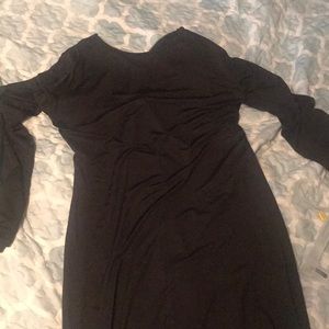 Long-Sleeve Black Mini Dress